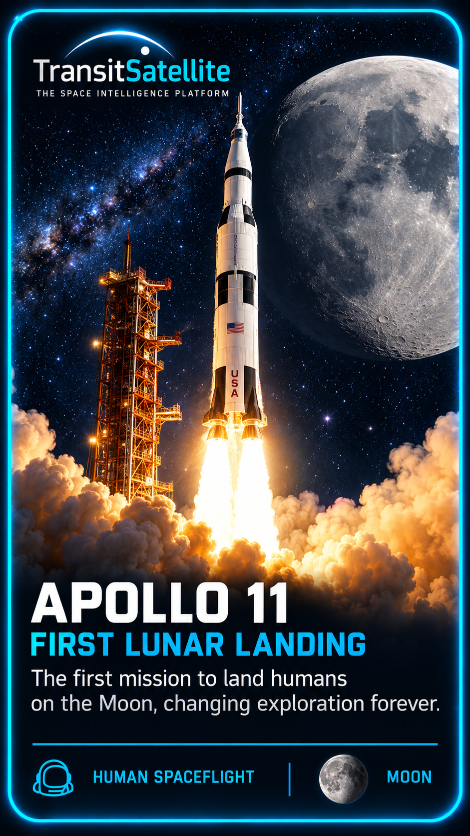 Apollo 11 TransitSatellite mission card