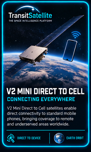 Starlink V2 Mini Direct to Cell TransitSatellite mission card