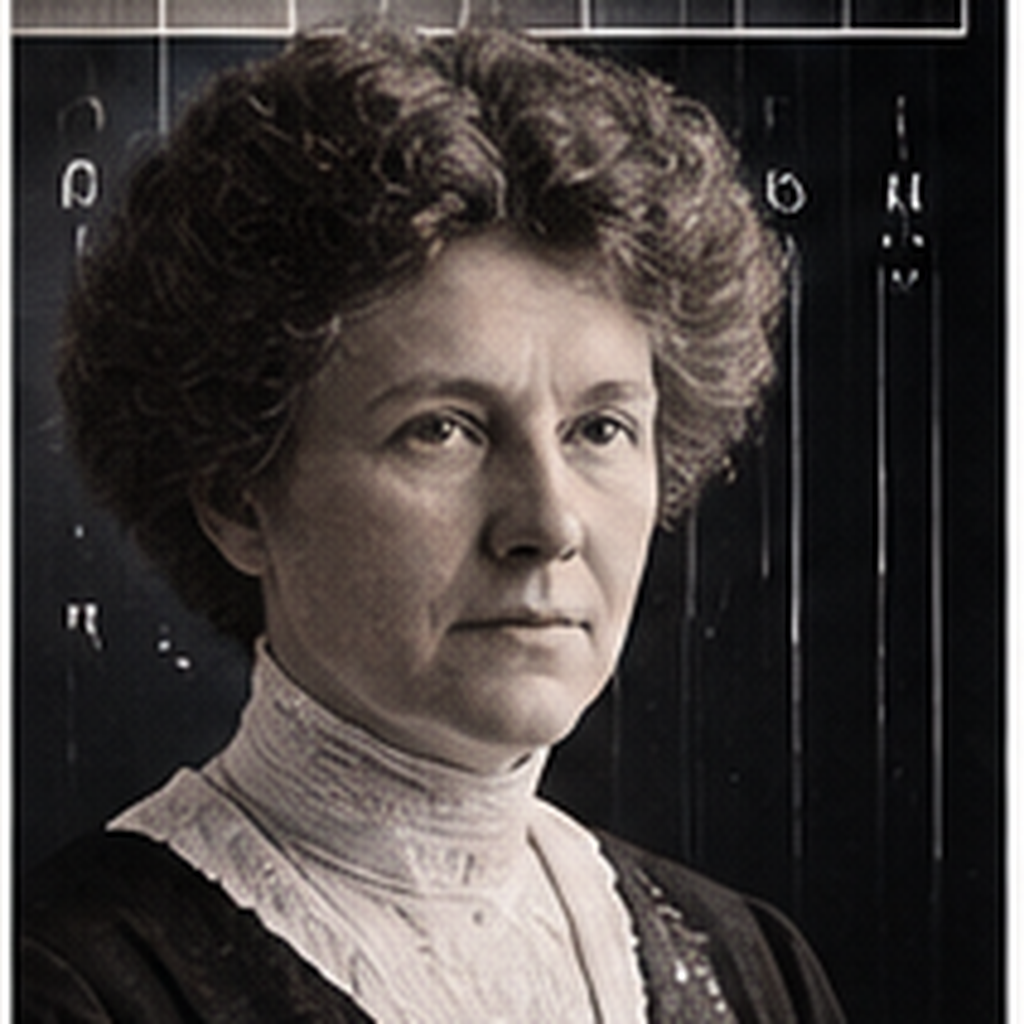 Educational historical representation of Annie Jump Cannon with star spectra and classification references.