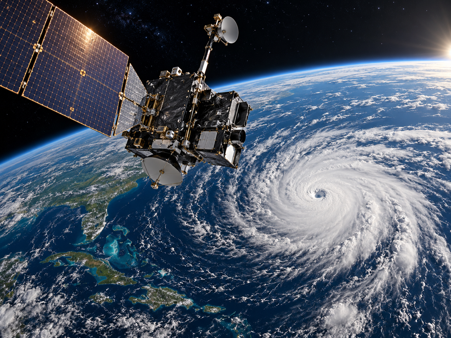 Illustration of GOES-16, a weather satellite