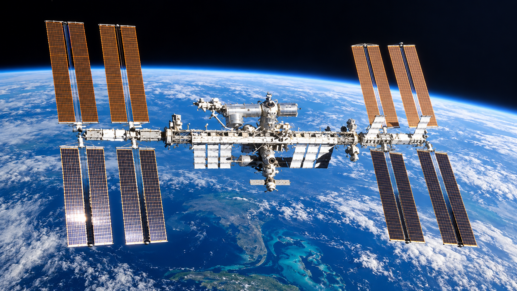 Editorial illustration of the International Space Station, not observing equipment for sale